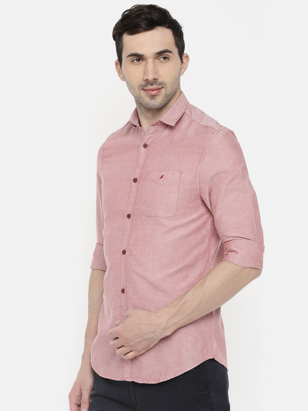 fosfene Light Red Oxford Casual Shirt