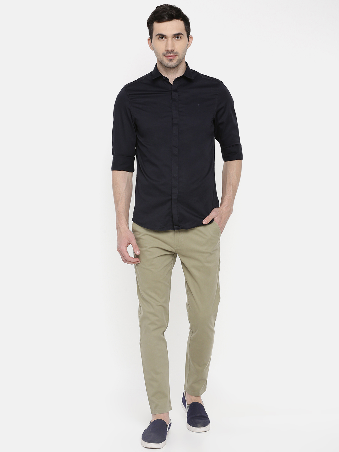 fosfene Black Satin Casual Shirt