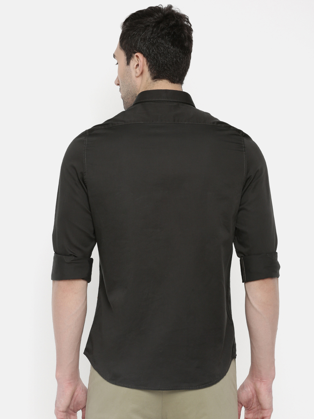 fosfene Dark Green Satin Casual Shirt