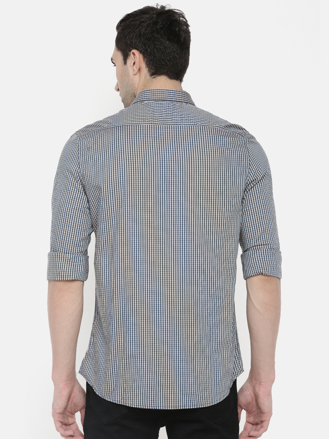 fosfene Small Check Grey Casual Shirt