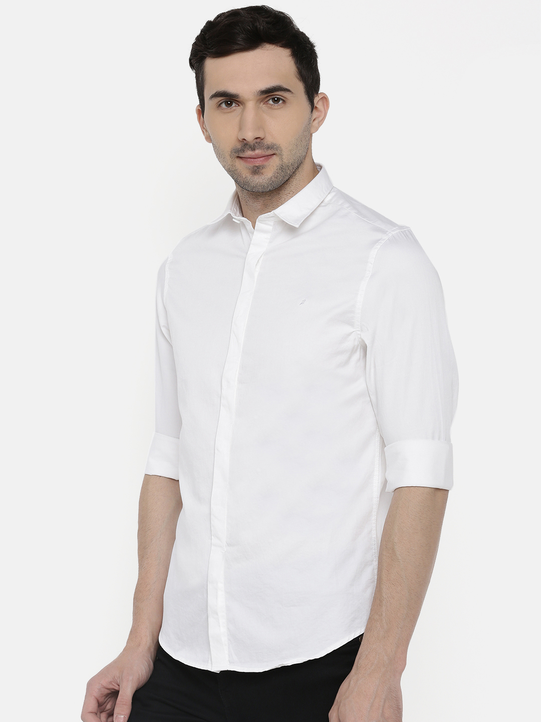 Satin White Casual Shirt
