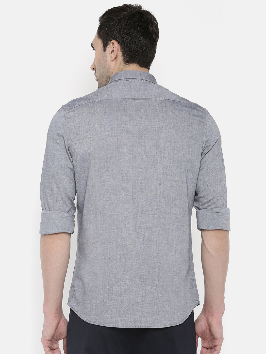 fosfene Grey Oxford Casual Shirt