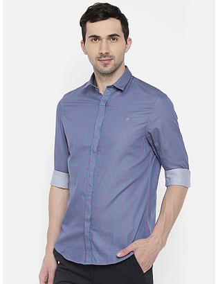 fosfene Striped Blue Casual Shirt