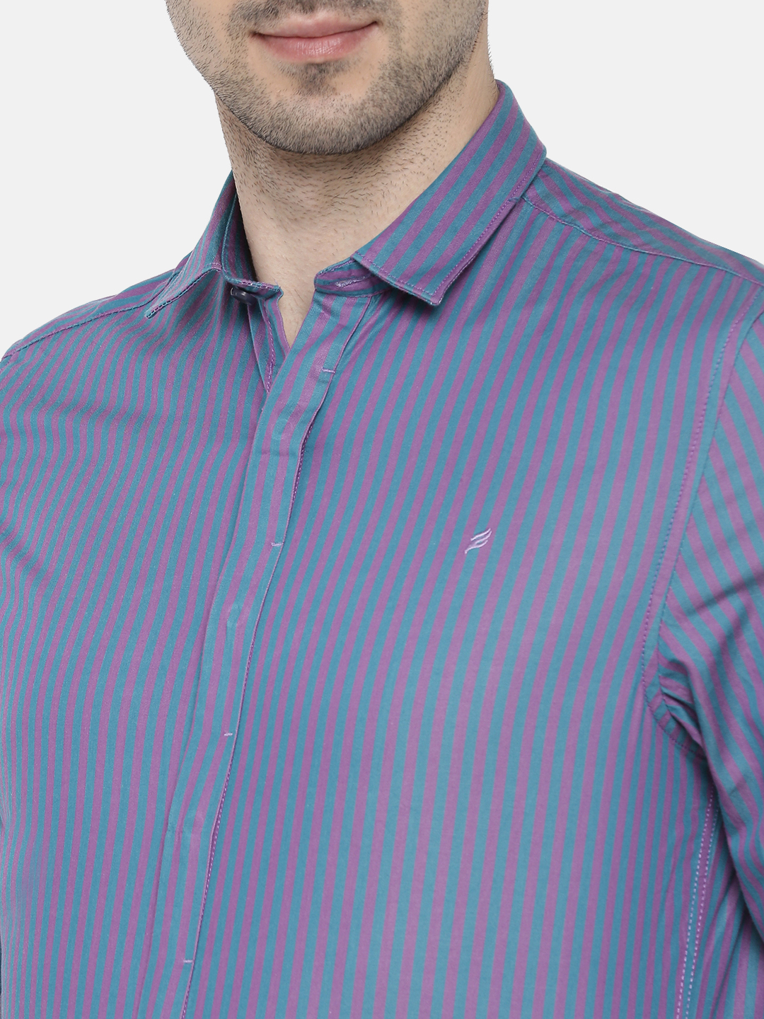 fosfene Striped Blue Casual Shirt