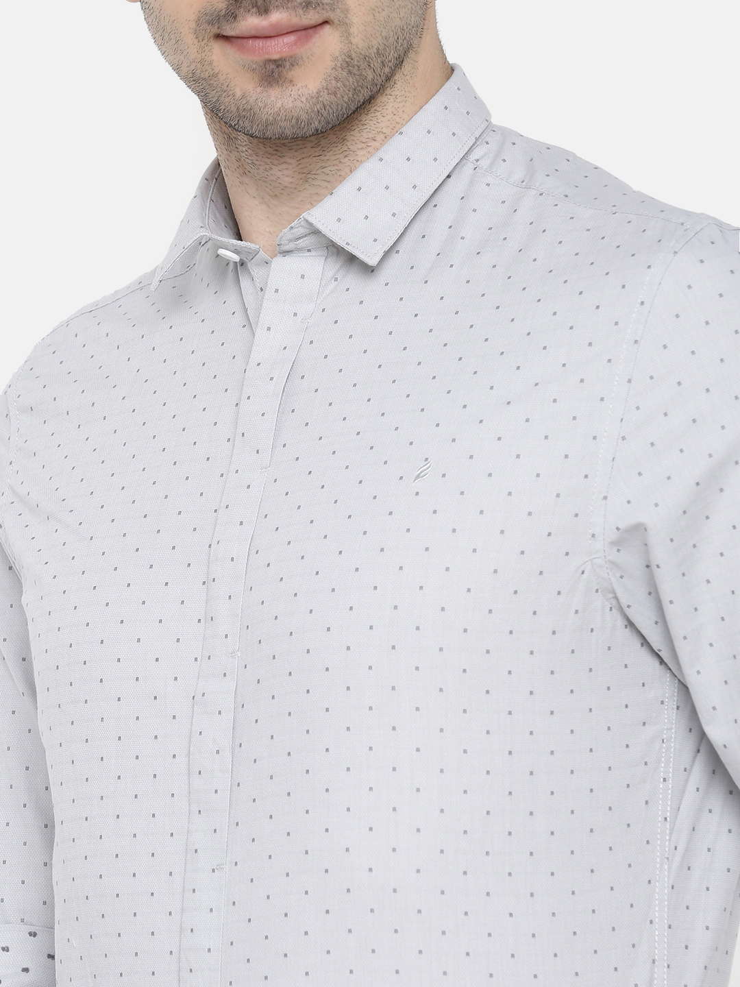 fosfene Off White Dotted Casual Shirt