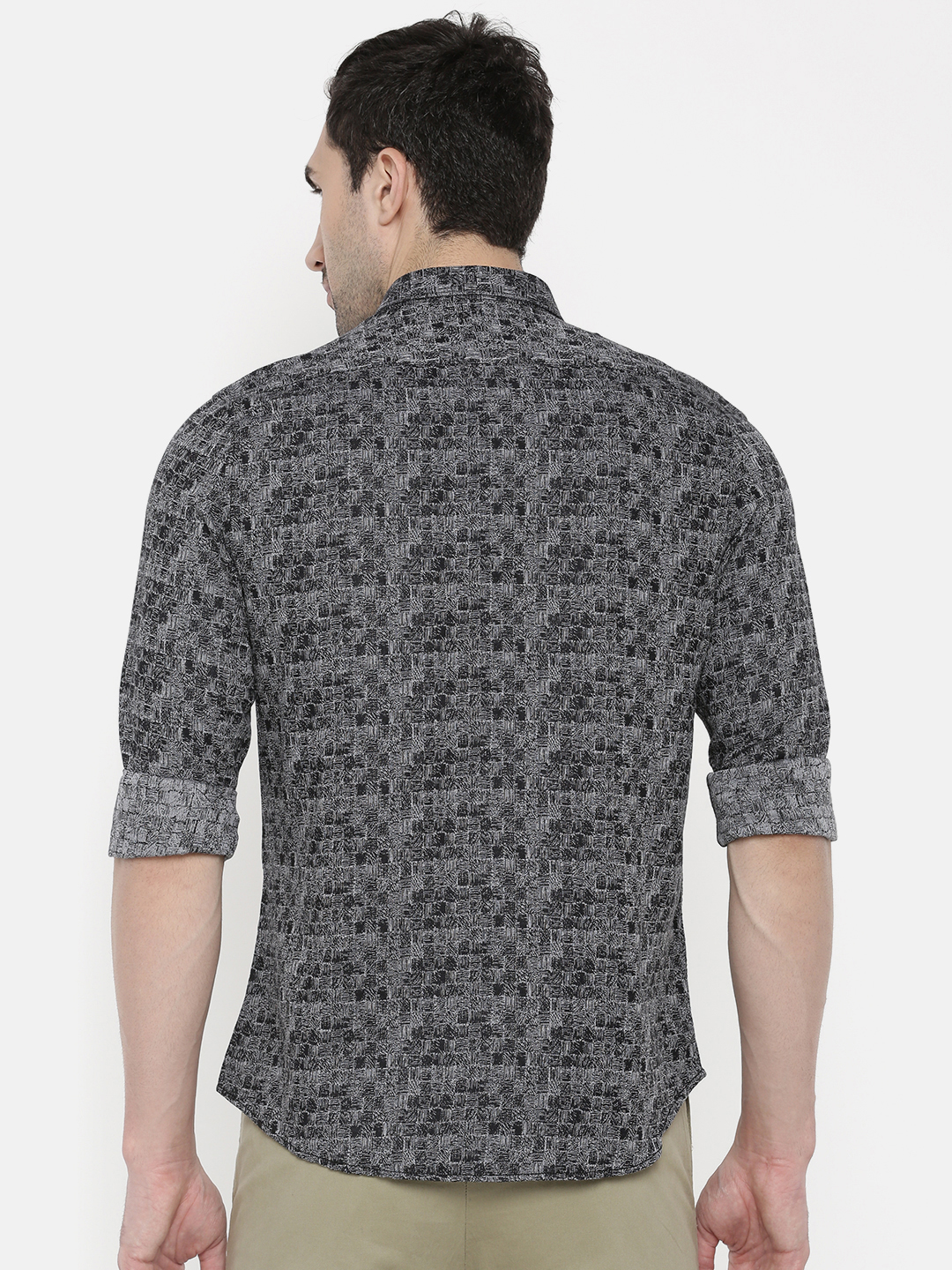 fosfene Black Digital Design Casual Shirt