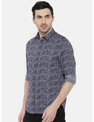 fosfene Blue Digital Design Casual Shirt