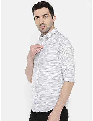 fosfene Cotton Linen Cross Line Casual Shirt