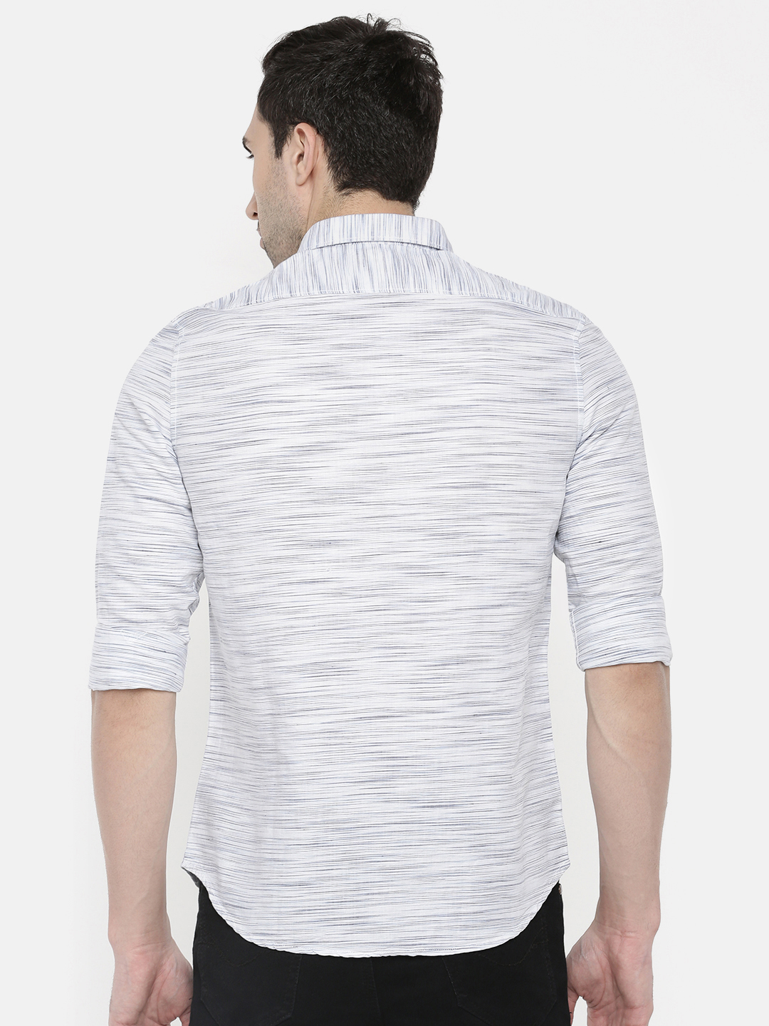 fosfene Cotton Linen Cross Line Casual Shirt