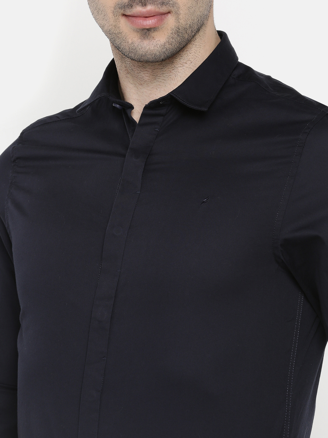 fosfene Black Satin Casual Shirt